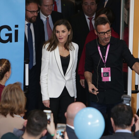 La reine Letizia d'Espagne assiste à la remise des prix de la "Fundación Princesa de Girona" à Mérida le 7 février 2018.
