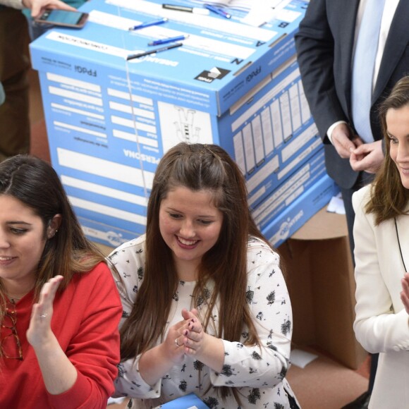 La reine Letizia d'Espagne assiste à la remise des prix de la "Fundación Princesa de Girona" à Mérida le 7 février 2018.