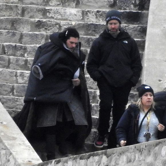Kit Harrington sur le tournage de la saison 8 de Game of Thrones à Dubrovnik en Croatie, le 7 février 2018.