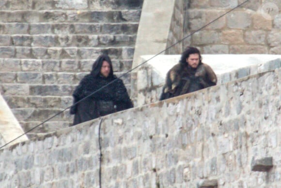 Kit Harrington sur le tournage de la saison 8 de Game of Thrones à Dubrovnik en Croatie, le 7 février 2018.