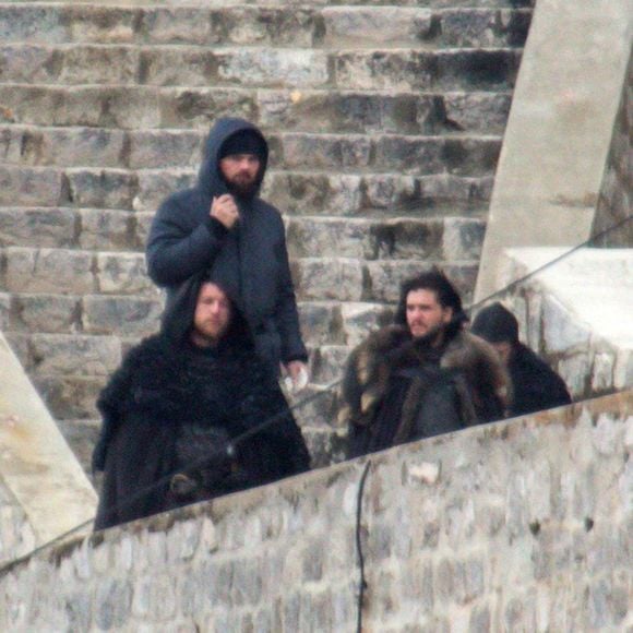 Kit Harrington sur le tournage de la saison 8 de Game of Thrones à Dubrovnik en Croatie, le 7 février 2018.