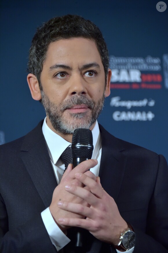 Manu Payet - Conférence de presse de la 43ème cérémonie des César 2018 au Fouquet's à Paris le 31 janvier 2018. La cérémonie aura lieu le 2 mars à la salle Pleyel. © Giancarlo Gorassini/Bestimage