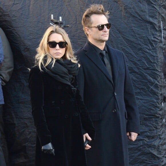 Laura Smet, David Hallyday - Arrivées des personnalités en l'église de La Madeleine pour les obsèques de Johnny Hallyday à Paris le 8 decembre 2017. © Veeren/Bestimage