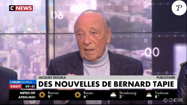 Jacques Séguéla donne des nouvelles de Bernard Tapie lundi 12 février 2018 sur CNEWS.