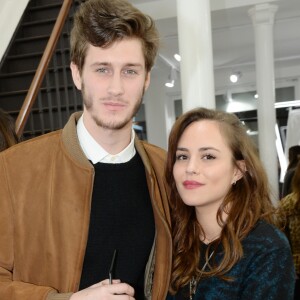 Exclusif - Jean-Baptiste Maunier et sa compagne Léa Arnezeder - Soirée de lancement de la collection capsule "J Brand x Comptoir des Cotonniers" à la "L.A. Galerie" rue Bachaumont dans le 2ème arrondissement à Paris, le 17 février 2016. © Rachid Bellak/Bestimage