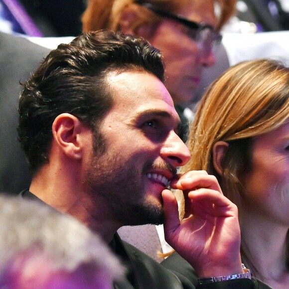 Maxim Nucciet sa compagne Isabelle Ithurburu - Cérémonie des Sportel Awards qui récompense les plus vidéos de sport et les plus beaux ouvrages illustrés par le sport, à Monaco, le 25 octobre 2016. © Bruno Bebert/Bestimage