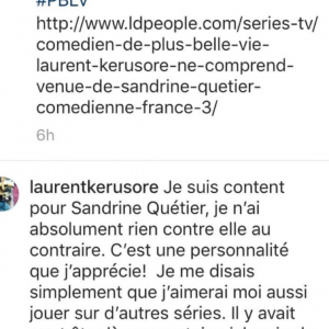 Laurent Kerusoré, mise au point après des propos sur Sandrine Quétier