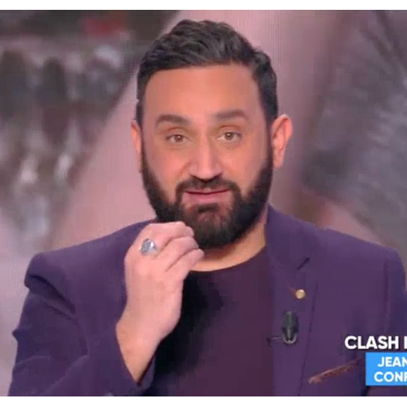 Jean-Michel Maire et Cyril Hanouna reviennent sur les propos du chroniqueur concernant son salaire. Emission "Touche pas à mon poste" sur C8. Le 28 mars 2018.