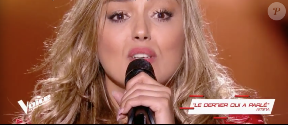 Yasmina Ammari dans "The Voice 7" sur TF1, le 3 mars 2018.