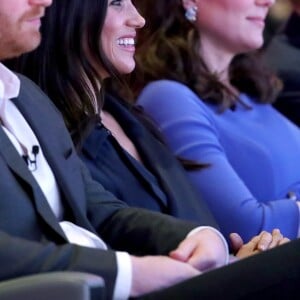 Le prince Harry et Meghan Markle lors du premier forum annuel de la Fondation Royale à Londres le 28 février 2018.