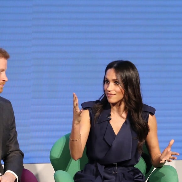 Le prince Harry et Meghan Markle lors du premier forum annuel de la Fondation Royale à Londres le 28 février 2018.