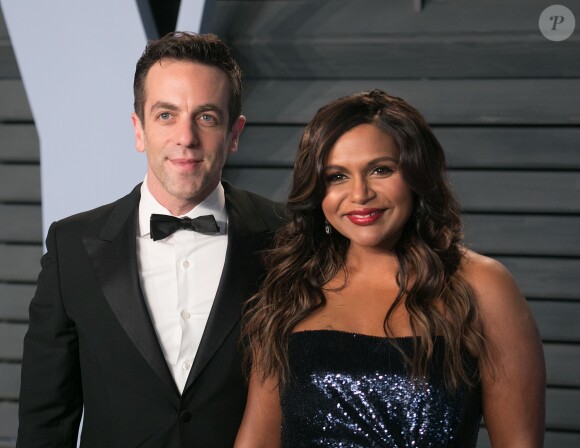 B. J. Novak et Mindy Kaling - People à la soirée Vanity Fair Oscar Party au "Wallis Annenberg Center for the Performing Arts" à Beverly Hills, le 4 mars 2018. © Prensa Internacional via Zuma Press/Bestimage
