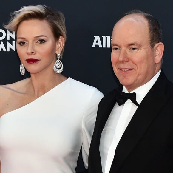 La princesse Charlene et le prince Albert II de Monaco lors des Laureus World Sports Awards 2018 au Sporting Monte-Carlo à Monaco le 27 février 2018. © Bruno Bebert / Bestimage