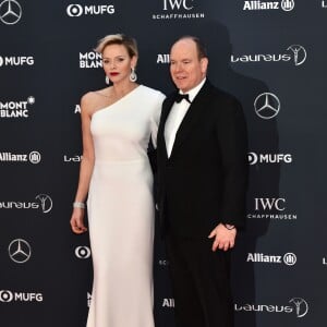 La princesse Charlene et le prince Albert II de Monaco lors des Laureus World Sports Awards 2018 au Sporting Monte-Carlo à Monaco le 27 février 2018. © Bruno Bebert / Bestimage