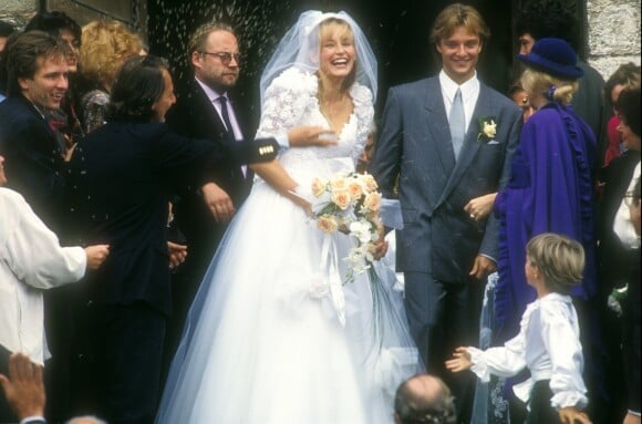 Mariage de David Hallyday et Estelle Lefébure en 1989.