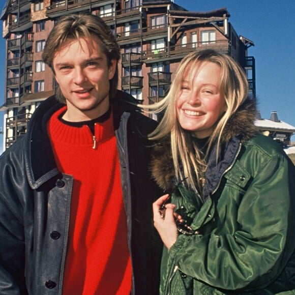 David Hallyday et Estelle Lefébure à Avoriaz en 1990. 