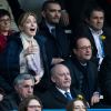 François Hollande et sa compagne Julie Gayet lors du tournoi des six nations de rugby, la France contre l'Angleterre au Stade de France à Saint-Denis, Seine Saint-Denis, France, le 10 mars 2018. Les Bleus s'imposent 22-16. © Cyril Moreau/Bestimage Celebs during the Six Nations international rugby union match between France and England at the Stade de France in Saint-Denis, north of Paris, on March 10, 2018. France won 22-16.10/03/2018 - Saint-Denis