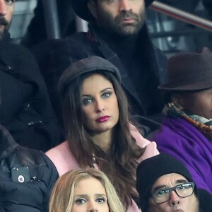 Malika Ménard et Ycare - People au match de ligue 1 Paris Saint-Germain (PSG) - AS Monaco (1-1) au Parc des Princes à Paris, le 29 janvier 2017.