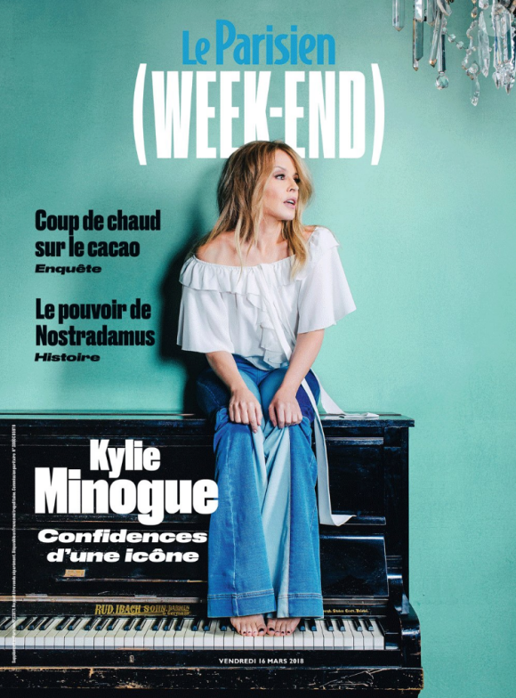 Kylie Minogue en couverture du Parisien (Week-End), vendredi 16 mars 2018.