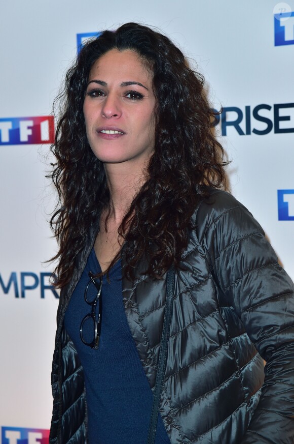 Samira Lachhab - Photocall du téléfilm "L'emprise" à l'occasion de la projection au cinéma "L'Arlequin" à Paris, le 21 janvier 2015.
