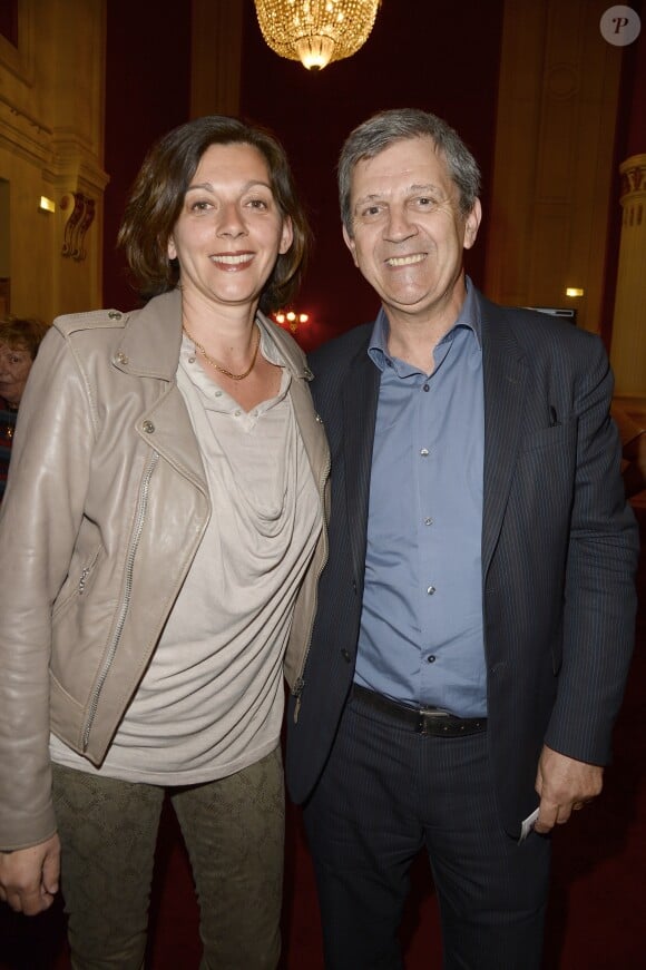 Patrick Chêne et sa femme Laurence - Générale de la pièce "Open Space" au théâtre de Paris le 11 mai 2015.