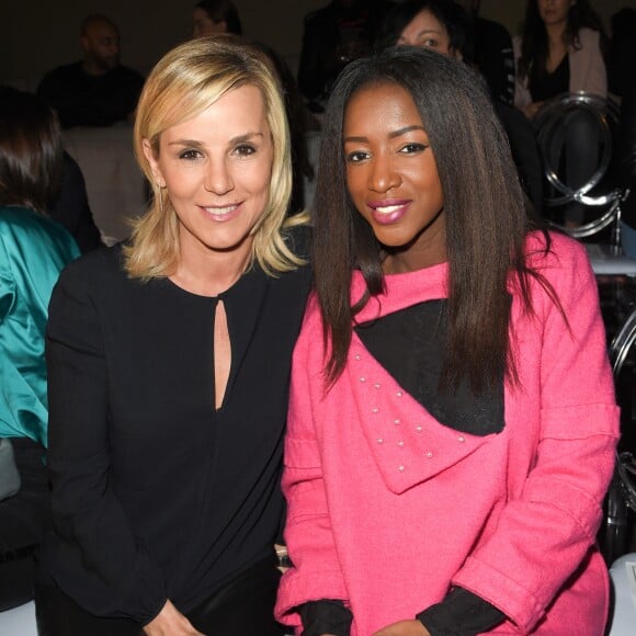 Laurence Ferrari et Hapsatou Sy - Défilé Fahaid Sanober à l'hôtel Marignan à Paris, le 17 mars 2018. © Coadic Guirec/Bestimage