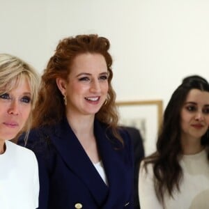 La princesse Lalla Salma du Maroc avec la première dame Brigitte Macron visitant l'exposition "Face à Picasso" au Musée Mohammed VI d'art moderne et contemporain de Rabat, le 14 juin 2017. © Sébastien Valiela / Bestimage