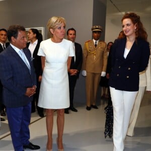 La princesse Lalla Salma du Maroc avec la première dame Brigitte Macron visitant l'exposition "Face à Picasso" au Musée Mohammed VI d'art moderne et contemporain de Rabat, le 14 juin 2017. © Sébastien Valiela / Bestimage