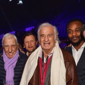 Exclusif - Jeff Domenech, Charles Gérard, Jean-Paul Belmondo et Marc Zinga lors du gala de boxe organisé par Univent Production au Palais des Sports de Marseille le 24 mars 2018. © Bruno Bebert/Bestimage