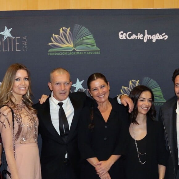 Antonio Banderas et sa compagne Nicole Kimpel lors du dîner caritatif pour la fondation "Lagrimas y Favores" à Malaga. Le 24 mars 2018