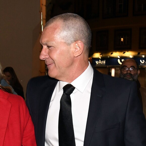 Stella Banderas et son père Antonio Banderas lors de la cérémonie "The lighting of candles of our Girl of San Juan" à Malaga. Le 24 mars 2018