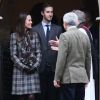 Pippa Middleton et son fiancé James Matthews le 25 décembre 2016 à la messe de Noël célébrée en l'église St Mark d'Englefield, dans le Berkshire, où ils célébreront le 20 mai 2017 leur mariage.