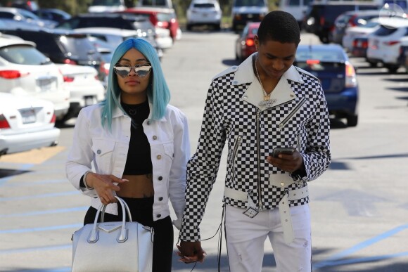 Exclusif - Blac Chyna et son compagnon BN Almighty Jay sont allés faire du shopping chez Macy à Los Angeles, le 27 mars 2018.