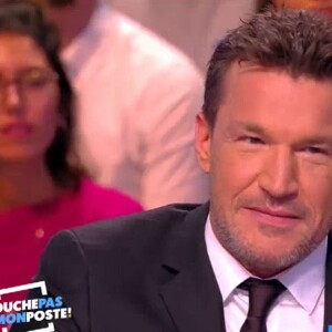 Benjamin Castaldi raconte le jour où un SMS a brisé son mariage, dans "Touche pas à mon poste" (C8) le 3 avril 2018.