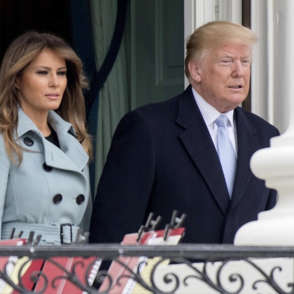 Donald Trump et sa femme Melania - Le président des Etats-Unis en famille à la Maison Blanche pour les célébrations de Pâques à Washington. Le 2 avril 2018