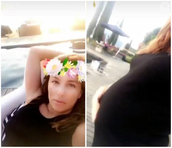 Eva Longoria dévoile son baby bump sur Instagram. 7 avril 2018.