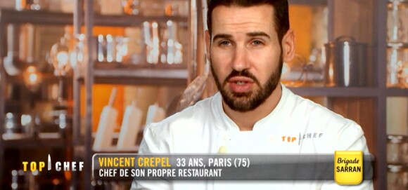 Vincent dans l'épisode 10 de "Top Chef" (M6), diffusé mercredi 4 avril 2018.