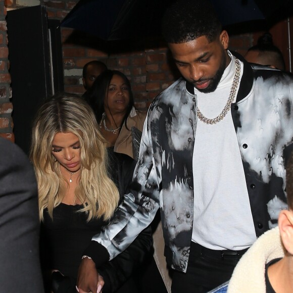 Tristan Thompson et Khloé Kardashian, enceinte - Tristan Thompson fête son 27 ème anniversaire avec ses amis et sa famille à Los Angeles le 10 mars 2018.