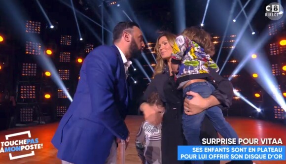 Vitaa et ses fils sur le plateau de "Touche pas à mon poste", C8, 12 avril 2018