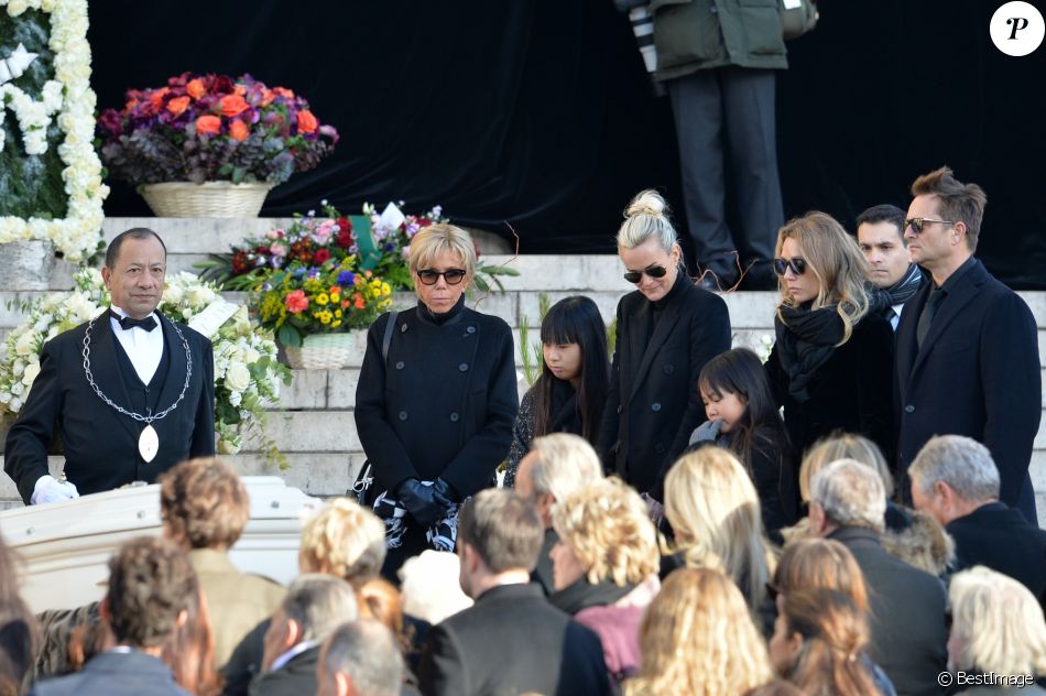 Obsèques Johnny Hallyday église De La Madeleine Brigitte Macron, David Hallyday, Laura Smet, Laeticia Hallyday, ses