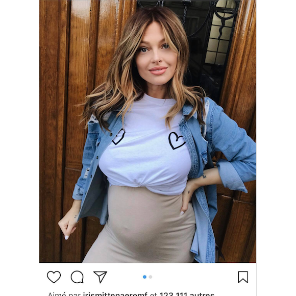 Caroline Receveur enceinte le 17 avril 2018. Non, elle n'a pas fait refaire ses lèvres !