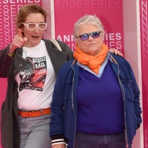 Corinne Masiero et Josée Dayan durant le "Pink Carpet" des séries "Aqui En La Tierra" et "Cacciatore The Hunter" lors du festival CanneSéries à Cannes, le 9 avril 2018. © Rachid Bellak/Bestimage