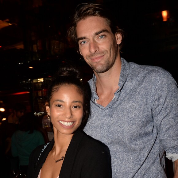 Exclusif - Camille Lacourt et Hajiba Fahmy à la soirée "D'pendanse" organisée au restaurant "La Gioia" au VIP Room à Paris, le 4 octobre 2017. © Rachid Bellack/Bestimage