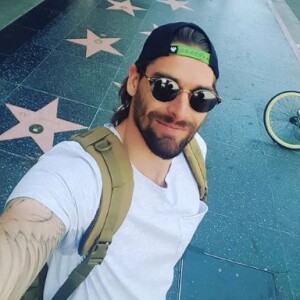 Camille Lacourt sur le Walk of Fame, à Hollywood. Instagram, le 20 avril 2018.