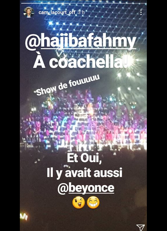Camille Lacourt au festival de Coachella, Instagram, le 21 avril 2018.