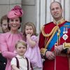 La famille royale d'Angleterre au palais de Buckingham pour assister à la parade "Trooping The Colour" à Londres le 17 juin 2017.