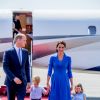 Le couple princier d'Angleterre et leurs enfants à leur arrivée à l'aéroport de Berlin-Tegel à Berlin, le 19 juillet 2017.
