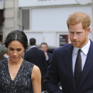 Meghan Markle et le prince Harry sont venus assister ensemble, le 23 avril 2018 en l'église St Martin-in-the-fileds à Londres, à la cérémonie commémorant le 25e anniversaire de l'assassinat de Stephen Lawrence, victime à 18 ans d'un crime raciste.