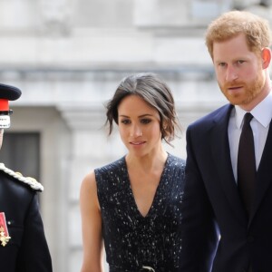 Le prince Harry et Meghan Markle le 23 avril 2018 en l'église St Martin-in-the-fileds à Londres pour la cérémonie commémorant le 25e anniversaire de l'assassinat de Stephen Lawrence, victime à 18 ans d'un crime raciste.