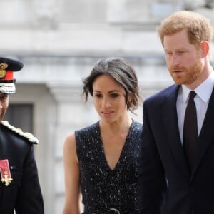 Le prince Harry et Meghan Markle le 23 avril 2018 en l'église St Martin-in-the-fileds à Londres pour la cérémonie commémorant le 25e anniversaire de l'assassinat de Stephen Lawrence, victime à 18 ans d'un crime raciste.